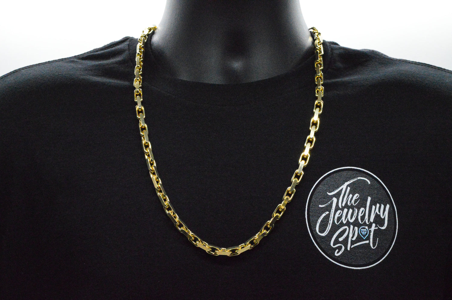 Solid Gold Cable Style Chain Necklaces