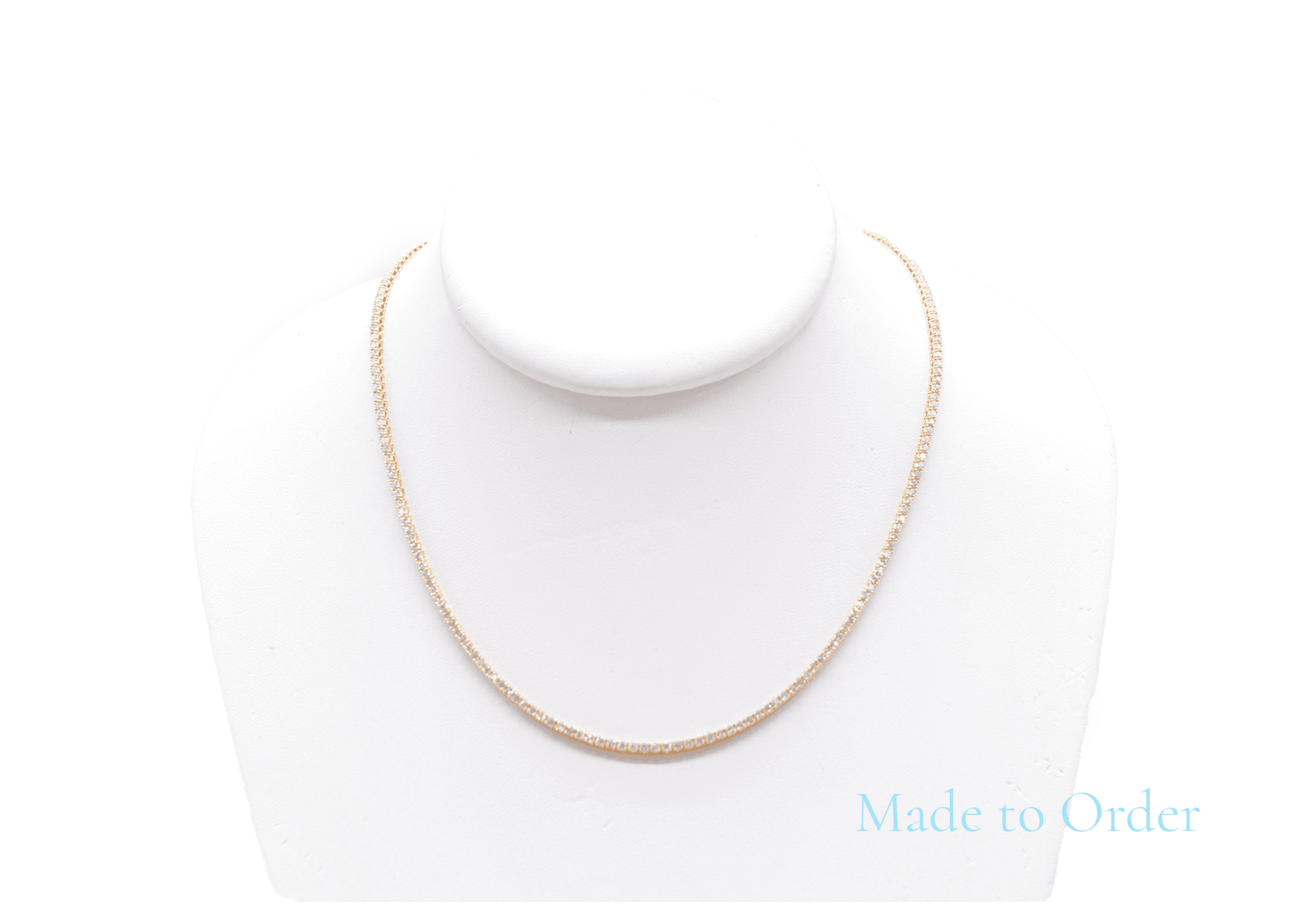 2.25mm Made to Order Natural Diamond Tennis Chain 14K Made to Order Natural Tennis Chains