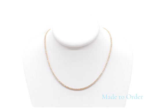 2mm Made to Order 14k Natural Diamond Tennis Chain Made to Order Natural Tennis Chains