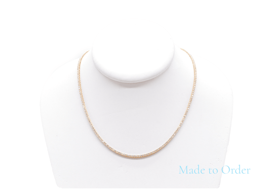 2.5mm Made to Order Natural Diamond Tennis Chain 14K Made to Order Natural Tennis Chains