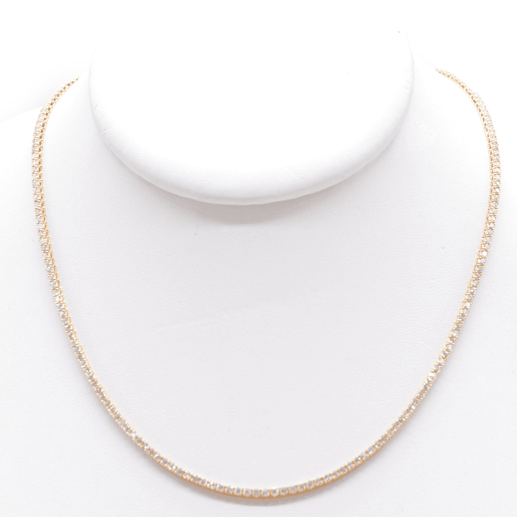 1.75mm Made to Order Natural Diamond Tennis Chain 14K Made to Order Natural Tennis Chains