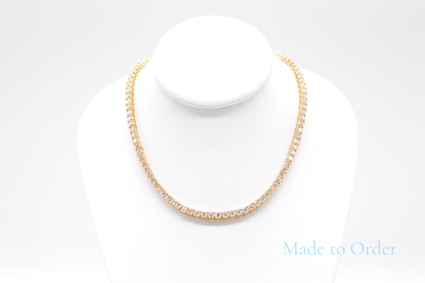 4mm Made to Order Natural Diamond Tennis Chain 14K Made to Order Natural Tennis Chains