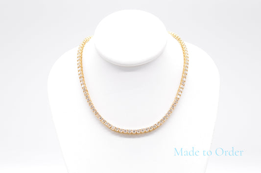 4mm Made to Order Natural Diamond Tennis Chain 14K Made to Order Natural Tennis Chains