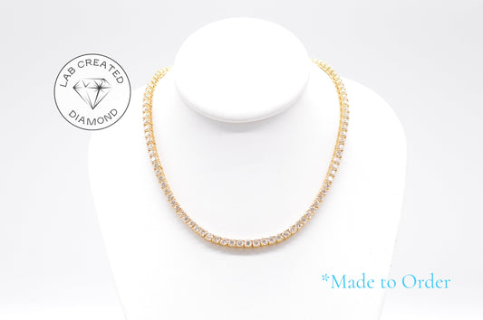 4.25mm Made To Order Lab Grown Diamond Tennis Chain Necklace 14K Made to Order Lab Tennis Chains