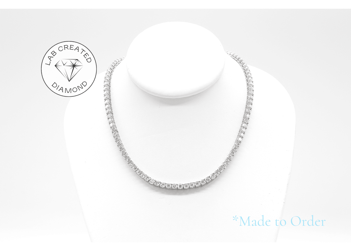 3.75mm Made to Order Lab Grown Diamond Tennis Chain Necklace 14K Made to Order Lab Tennis Chains