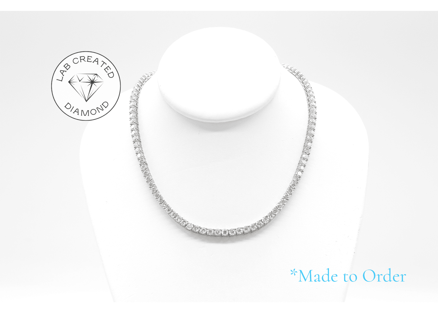 4.25mm Made To Order Lab Grown Diamond Tennis Chain Necklace 14K Made to Order Lab Tennis Chains