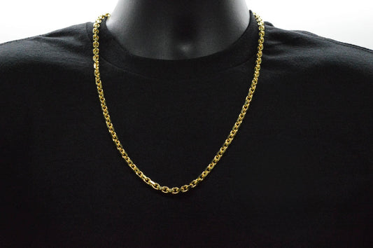 5mm Solid Gold Cable Link Necklace