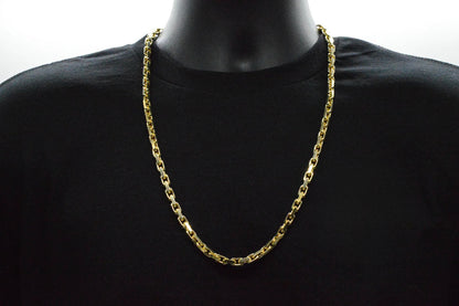 6mm Solid Gold Cable Link Necklace