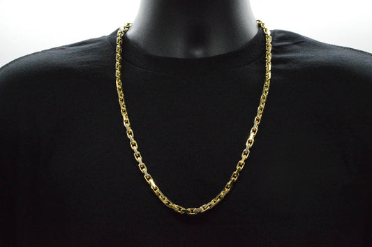 7mm Solid Gold Cable Link Necklace