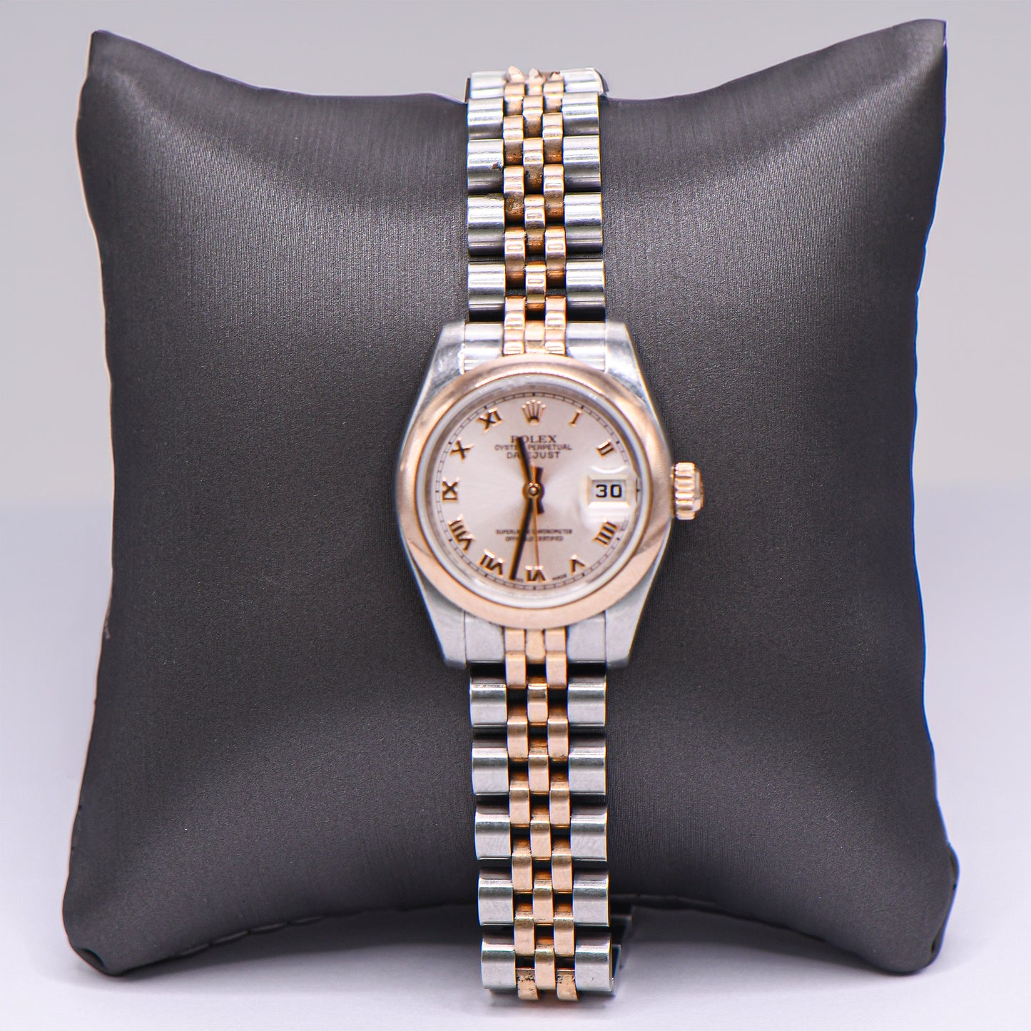 26mm Pink Roman Dial DateJust 18k Rose gold/Stainless Mens Luxury Watch