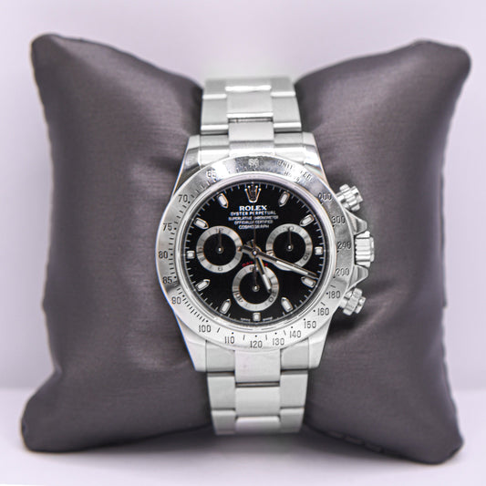 40mm Black Dial Daytona Stainless Mens Luxury Watch