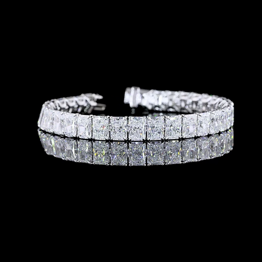 17.12 CTTW Radiant F/E VS2/VVS2/VS Lab Diamond Tennis Bracelet 7" 14k White Gold