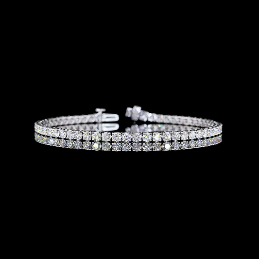 14k White Gold Lab Diamond Round Approx. 5.14 CTTW Tennis Bracelet 7" F/E VS2/VS1/VS