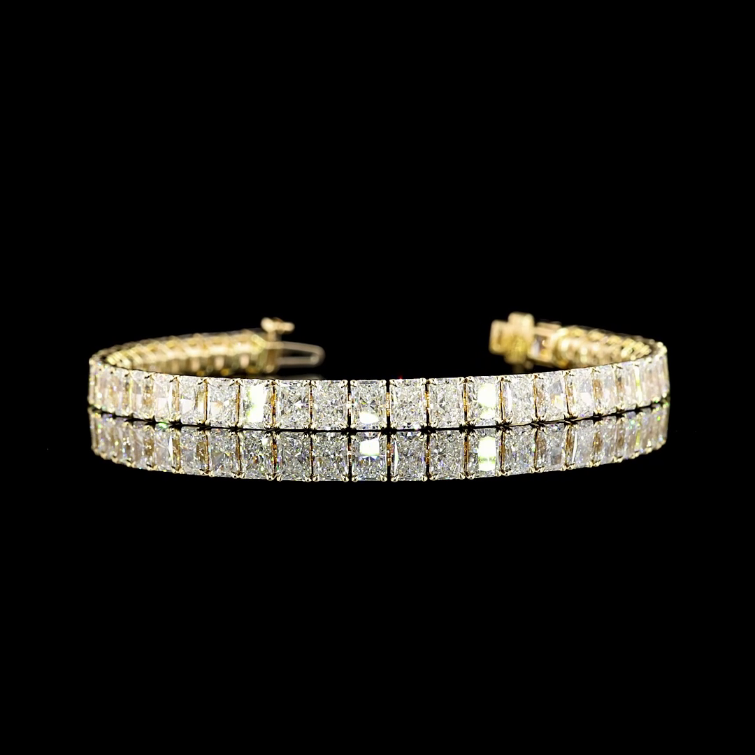 15.13 CTTW Radiant E VS Lab Diamond Tennis Bracelet 6.25" 14k Yellow Gold