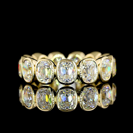 4.69 CTTW Antique Cushion E VS Lab Diamond Full Sz. 6 14k Yellow Gold