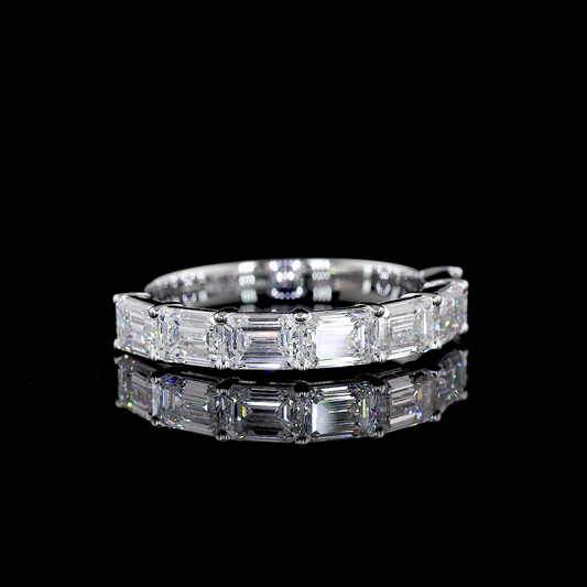 1.97 CTTW Emerald F VS1 Lab Diamond Half Eternity Eternity Band Sz. 7 14k White Gold