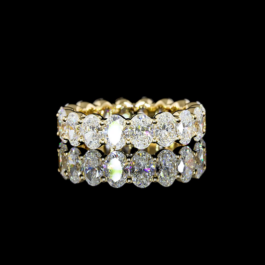 14k Yellow Gold Lab Diamond Oval 4.16 CTTW Full Eternity Band Sz. 6 E VS