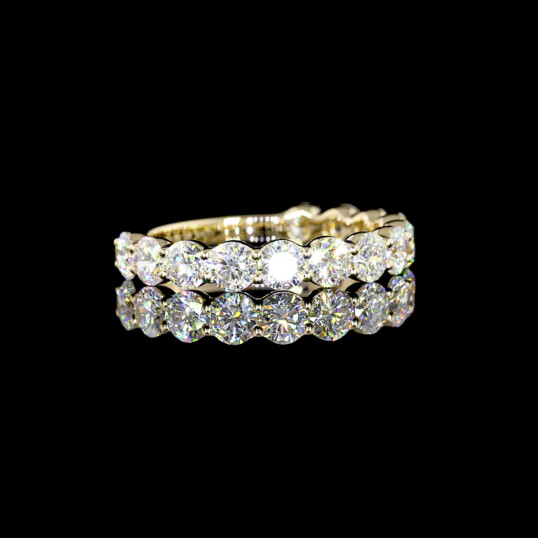 1.95 CTTW Round E VS1/VS Lab Diamond 3/4 Eternity Band Sz. 6 14k Yellow Gold