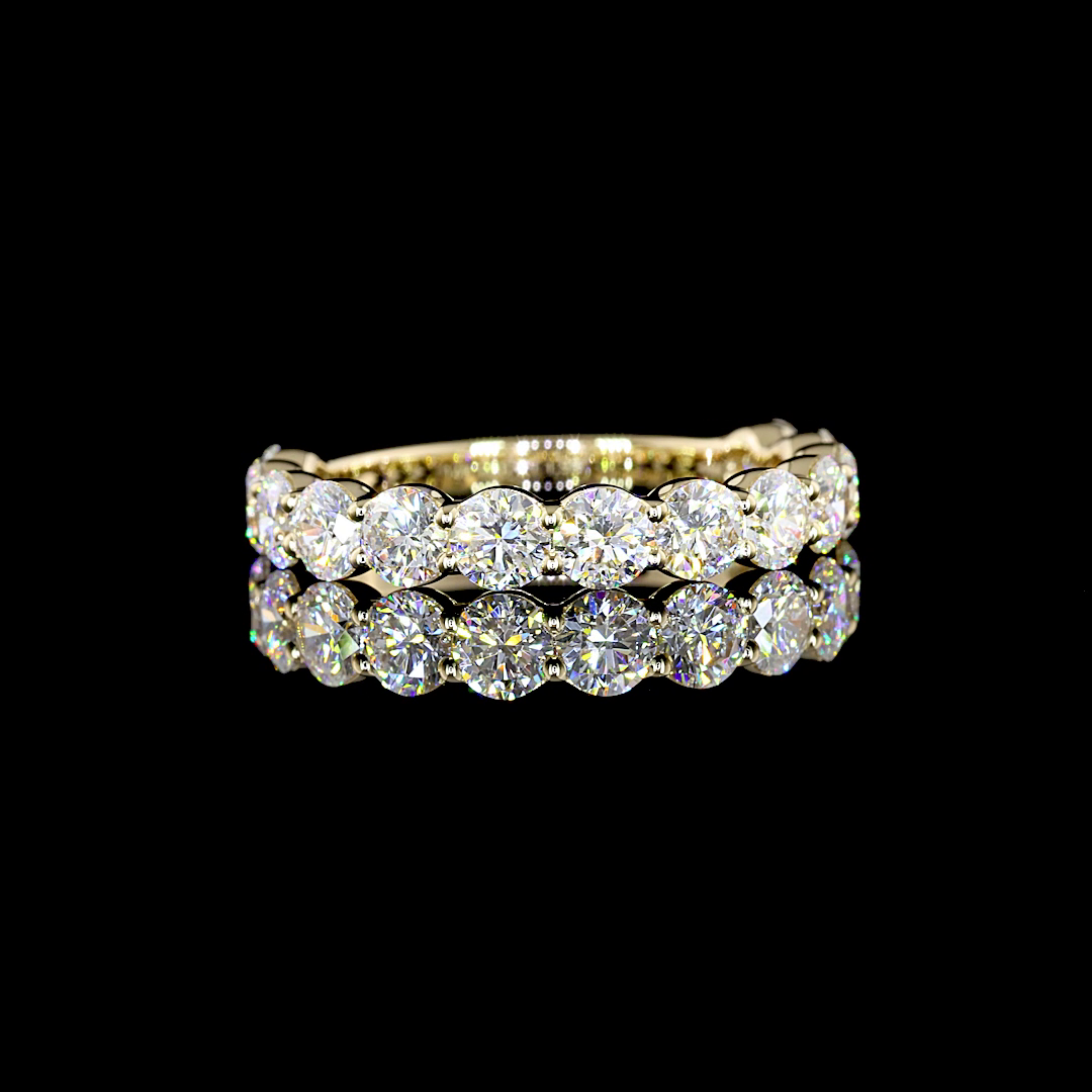 14k Yellow Gold Lab Diamond Round Approx. 2.03 CTTW 3/4 Band Eternity Band Sz. 6.50 E/F VS/VS1/VS2