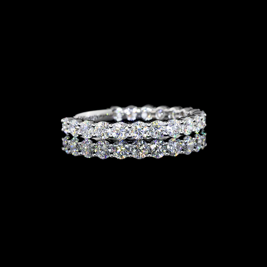 0.98 CTTW Round E/F VS1/VS2/VS Lab Diamond 3/4 Eternity Band Sz. 6.5 14k White Gold