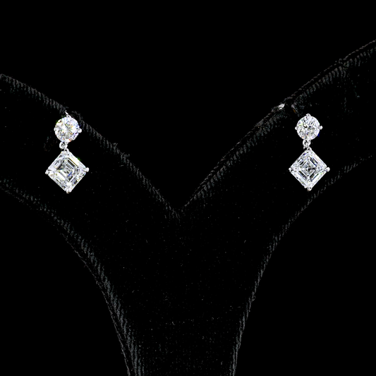 2.14 CTTW MIX E VS2 Lab Diamond Hanging Earring 14k White Gold