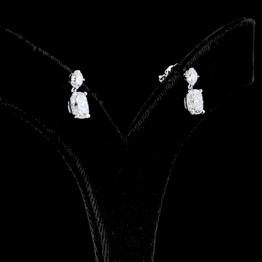 2.20 CTTW MIX E VS Lab Diamond Hanging Earring 14k White Gold