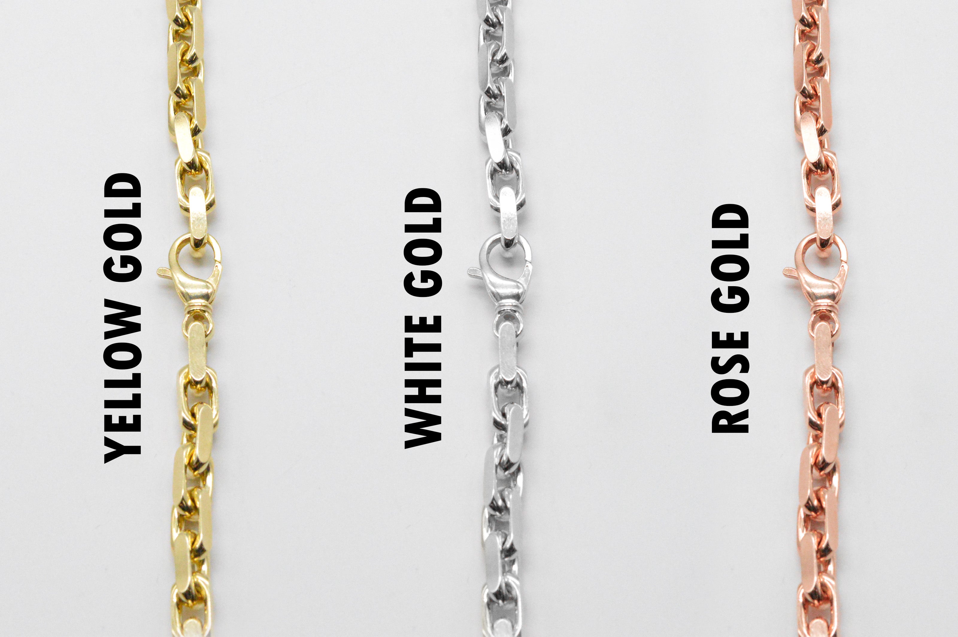 5mm Solid Gold Cable Link Necklace Jewelry Spot USA