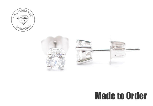 0.75 CTTW Made to Order Lab Created Diamond Stud Earrings Lab Diamond Studs