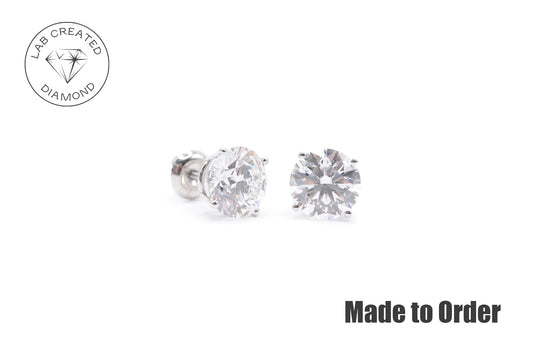 1.5 CTTW Made to Order Lab Created Diamond Stud Earrings Lab Diamond Studs