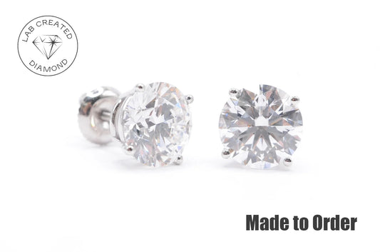 10 CTTW Made to Order Lab Created Diamond Stud Earrings Lab Diamond Studs