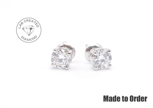 1 CTTW Made to Order Lab Created Diamond Stud Earrings Lab Diamond Studs