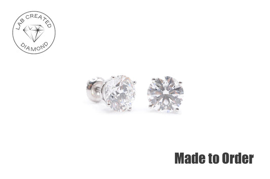 2 CTTW Made to Order Lab Created Diamond Stud Earrings Lab Diamond Studs