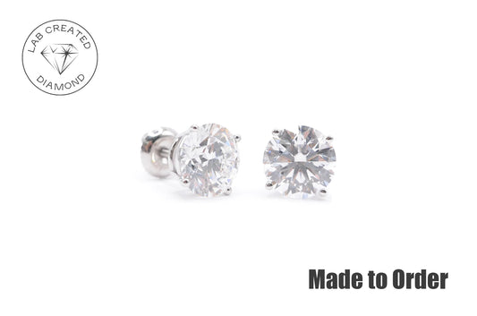 3.5 CTTW Made to Order Lab Created Diamond Stud Earrings Lab Diamond Studs