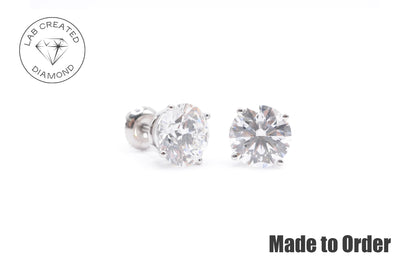 3 CTTW Made to Order Lab Created Diamond Stud Earrings Lab Diamond Studs