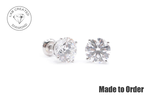 4.5 CTTW Made to Order Lab Created Diamond Stud Earrings Lab Diamond Studs