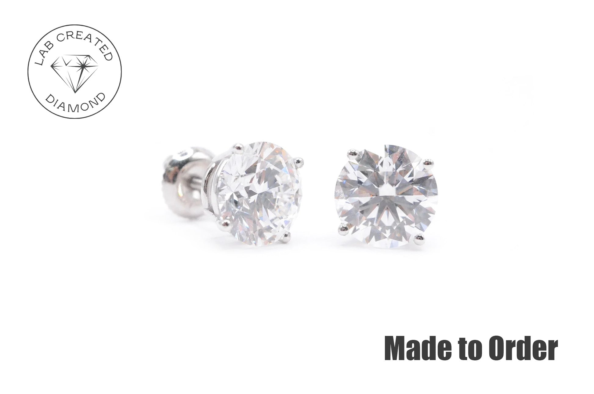 5.5 CTTW Made to Order Lab Created Diamond Stud Earrings Lab Diamond Studs