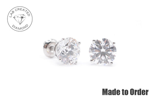 5.5 CTTW Made to Order Lab Created Diamond Stud Earrings Lab Diamond Studs