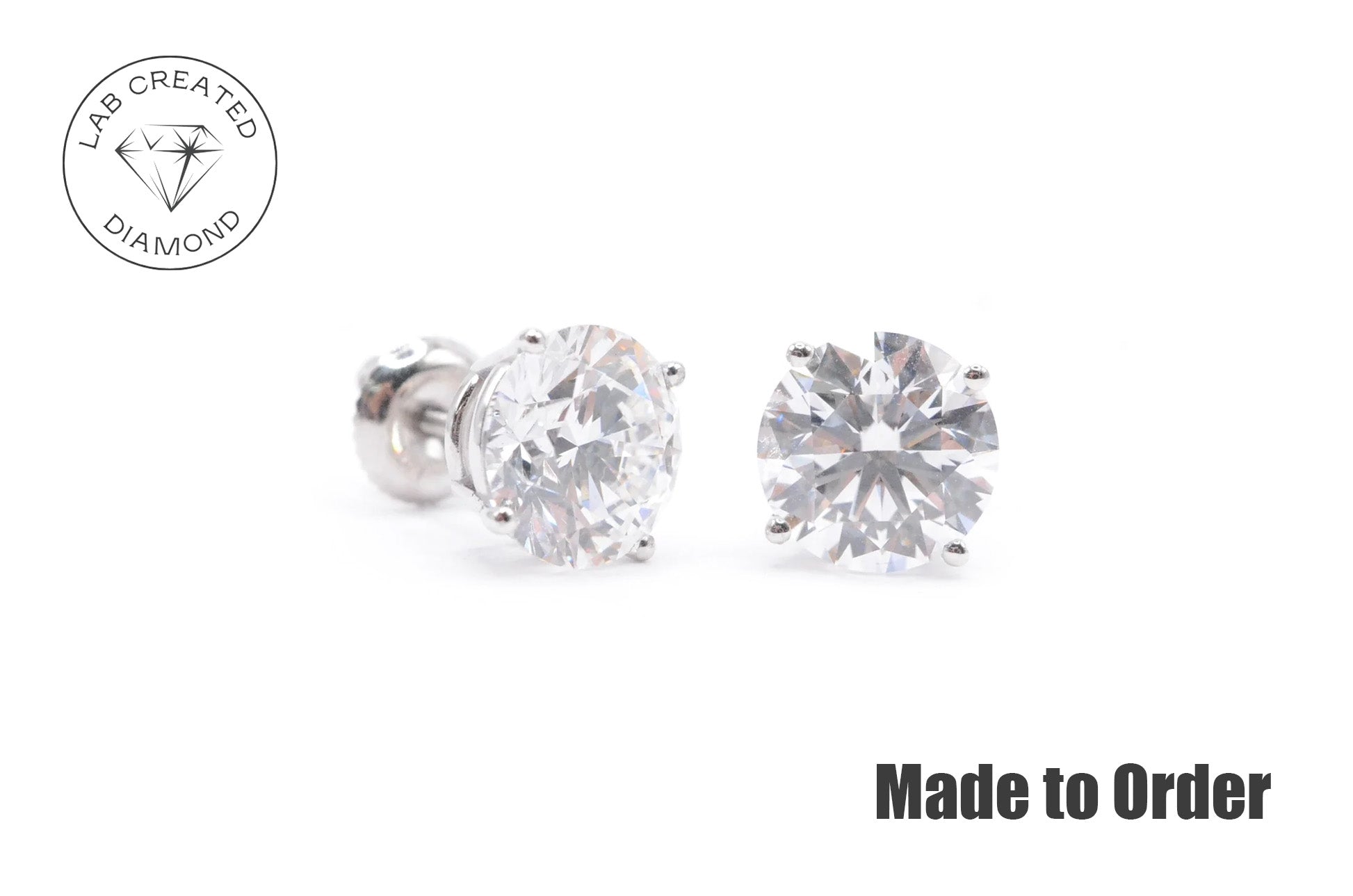 6 CTTW Made to Order Lab Created Diamond Stud Earrings Lab Diamond Studs