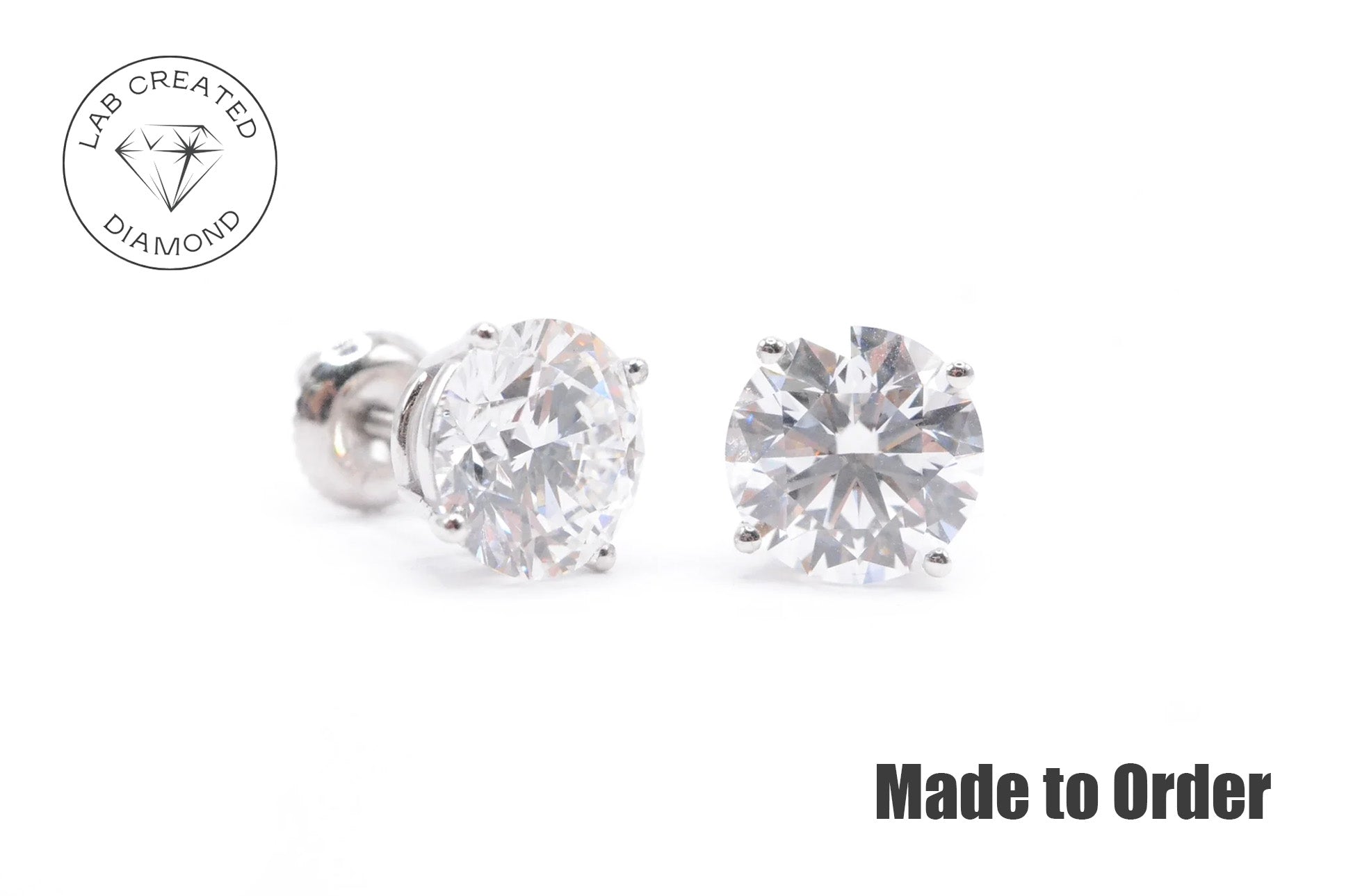 7.5 CTTW Made to Order Lab Created Diamond Stud Earrings Lab Diamond Studs