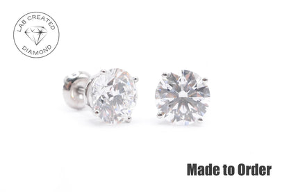 7.5 CTTW Made to Order Lab Created Diamond Stud Earrings Lab Diamond Studs