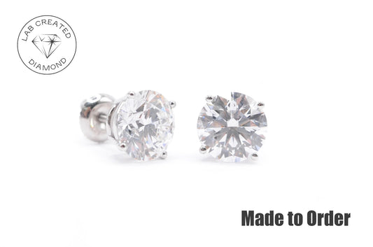 7 CTTW Made to Order Lab Created Diamond Stud Earrings Lab Diamond Studs