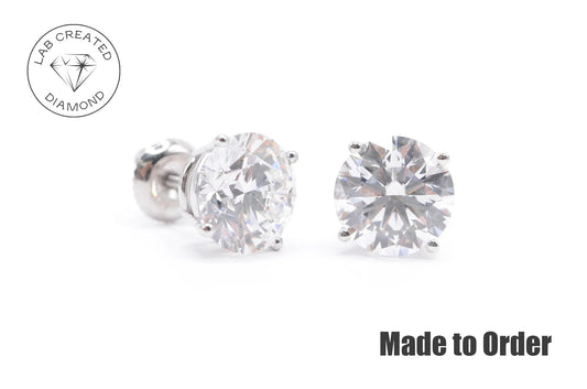 8 CTTW Made to Order Lab Created Diamond Stud Earrings Lab Diamond Studs