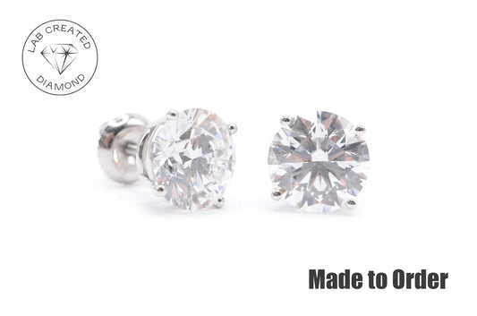 9.5 CTTW Made to Order Lab Created Diamond Stud Earrings Lab Diamond Studs