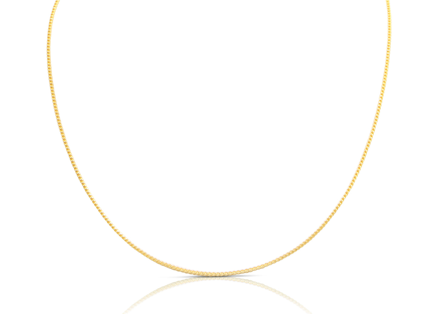 1.3mm Solid Gold Rounded Diamond Cut Franco Chain