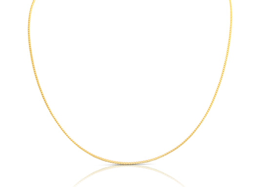 1.3mm Solid Gold Rounded Diamond Cut Franco Chain