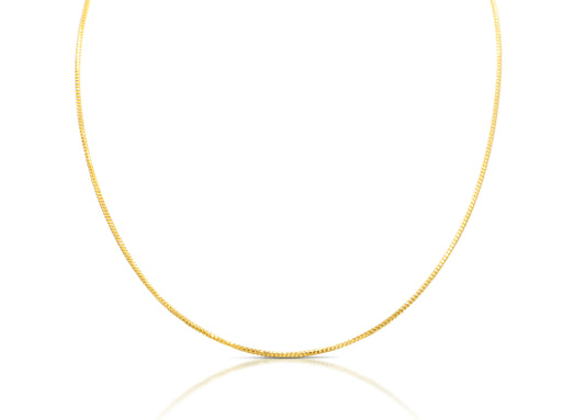 1.8mm Solid Gold Rounded Diamond Cut Franco Chain