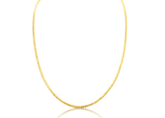 2.8mm Solid Gold Rounded Diamond Cut Franco Chain