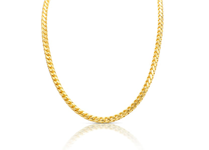 5.7mm Solid Gold Rounded Diamond Cut Franco Chain