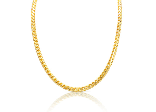 5.7mm Solid Gold Rounded Diamond Cut Franco Chain