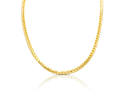 5mm Solid Gold Rounded Diamond Cut Franco Chain